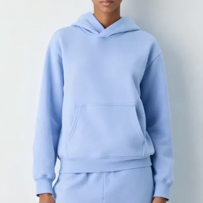 2026 Custom Logo Women's Plain Embroidered Breathable Winter Loose 100% Cotton Sweatshirts Oversized Knitted Hoodies