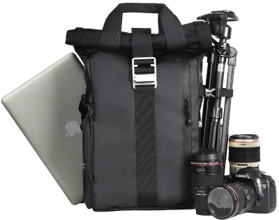 Professional Waterproof Nylon Large Capacity Shockproof Dslr Camera Roll up Tool Bag Backpack
