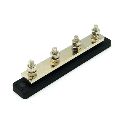 Terminal Studs Bus Bar 4 Studs 300A M8 Post Heavy Duty Copper Bus Bar for Car RV Truck Marine Boat Vehicle