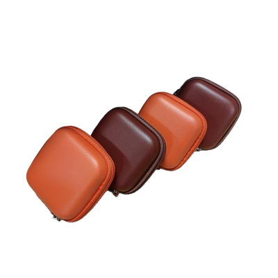 Classical Skin Leather Storage Pouch Power Adaptor Charger Carry Case Molded Foam Case
