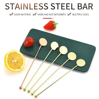High Quality 304 Stainless Steel 18cm Stirrers for Coffee Cocktail Chocolate Milk Juices for Bar Home Use