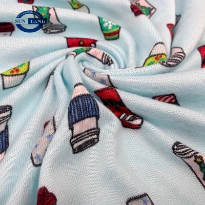 Printed 96% Polyester 4% Spandex Knit Jersey Fabric for T-Shirts and Hoodies