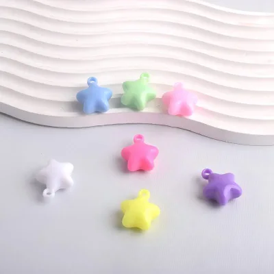 23/27mm Acrylic Resin Candy-colored Five-pointed Star Pendants DIY Keychain Earring Necklace and Phone Charm Accessories