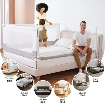 Travel Child Bed Rail for Toddlers Metal Guard for California King Baby Bed Rail for Kids
