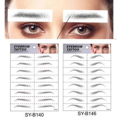 Factory Hot Selling Women's Popular New Designs Cosmetic Makeup Waterproof Face 3D 4D 6D Eyebrow Temporary Tattoo Stickers