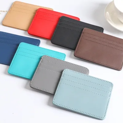 Fashionable and Simple Ultra-Thin PU Leather Mini Credit Card Holder Business ID Case Coin Purse