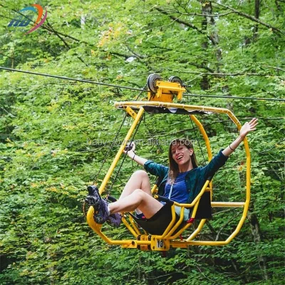Manor Scenic Spots High Altitude Bicycle Facilities Single Person Wire Rope Aerial Bicycle Equipment Manufacturer