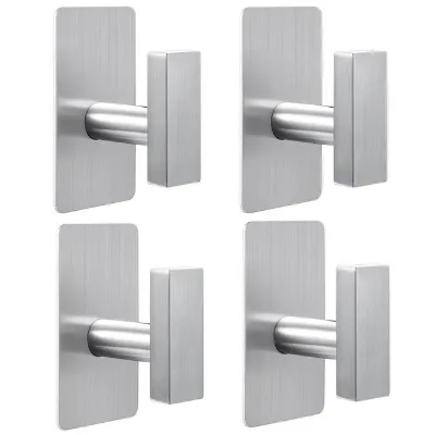 Stainless Steel Modern Self-Adhesive Traceless Adhesive Tape Robe Hook No Drill Wall Mounted Waterproof Bathroom Coat Towel