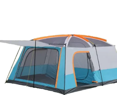 Two-Bedroom One-Living-Room Ridge Tent 5-8 People Waterproof 3000mm Spacious for Beach Camping Mountaineering Adventures