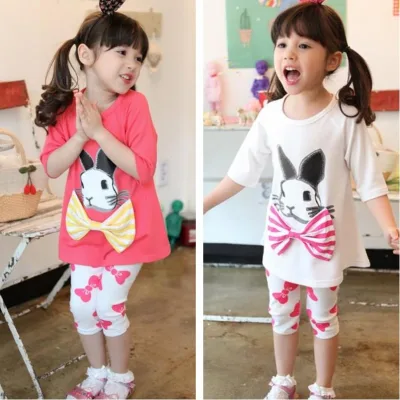 New Fashion Children Clothes Kids Girls Clothing Sets 100% Cotton Worsted Fabric Breathable Spring/Autumn Low Price