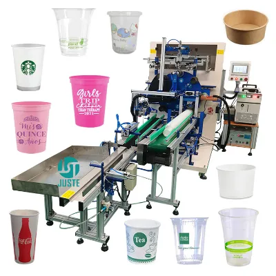 Custom Screen Printer Oval Fully Automatic Silk Table Carousel Digital Paper Plastic Cup Resale Old Used Screen Printing Machine