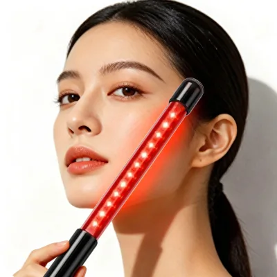 USB Rechargeable LED Red Light Therapy Wand Portable Home Device Handheld Beauty Lamp for Face Wrinkle Reduction