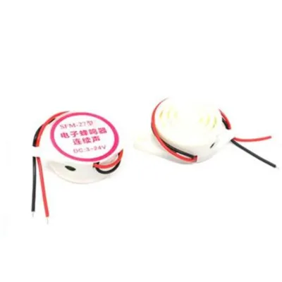 SFM-27 DC3-24V Electronic Buzzer, Intermittent and Continuous Sound Beeper Alarm for Industrial DIY Warning Indicator