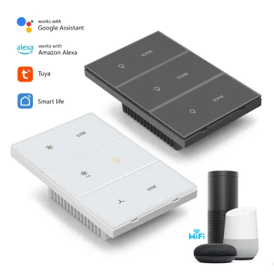 US Dimmer Switch Smart WiFi Zigbee Capacitive Touch Slider for Dimmable LED Chandelier 110-250V AC 10A Overcurrent Protection
