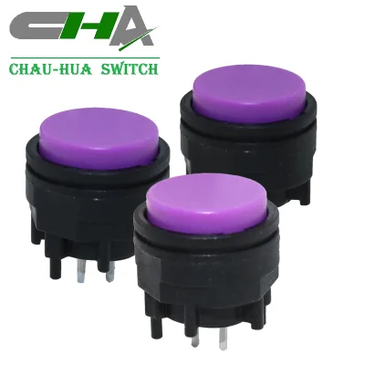 C3002A-C1-P High Flat One Step 2 Pin Terminal SPDT Push Button Switch with Purple Cap