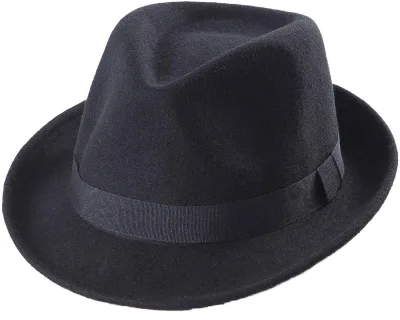 Hot Sale Unisex Short Brim Wool Fedora Hat for Men Autumn Winter Party Hat with Custom Logo Design for Fishing Casual Scenes