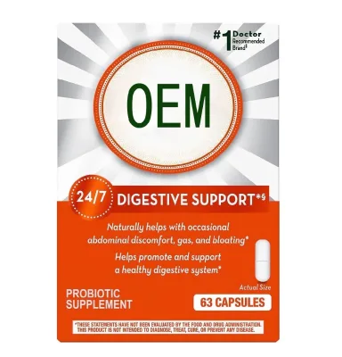 Hot Sale Probiotic Supplement Capsules 63 Highly Active Bacteria to Help Digestion and Ease Stomach Upset