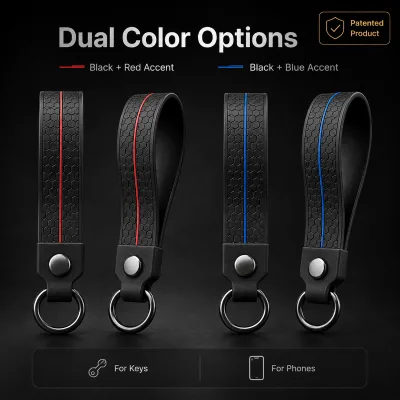 Food Grade Silicone Honeycomb Wrist Strap Car Key Lanyard Soft Silicone Keychain Strap with Metal Ring for Key Fob Phone