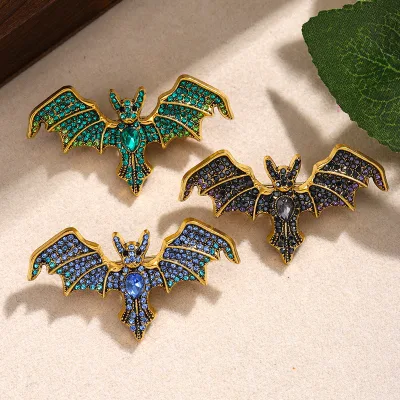 Cross-Border New Devil Bat Retro Brooch Eco-Friendly Corsage Buckle Animals Brooch