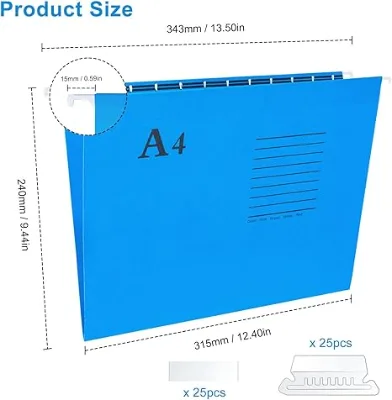 1/5-Cut Tabs Green Suspension File Legal Letter Size Paper Hanging File Folders for Office File Organization