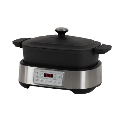 OEM Logo 5.5L Smart Portable Multi-purpose Electric Slow Cooker Rice Cooker Large Crockpot Non-stick Coating Multifunction Stew