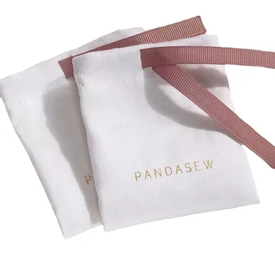 Custom Small Velvet Flannel Wallet Envelope Drawstring Jewelry Gift Bag for Woman Bra Cloth Packaging Logo UV Printed