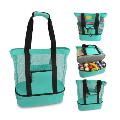 Summer Beach Camping Ice Jute Tote Bag Lunch Ice Pack Picnic Insulation Cooler Bag