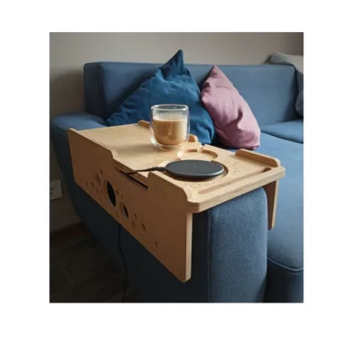 Factory Hot Sales Couch Sofa Arm Rest Table Wrap Modern Arm Rest Table Couch Tray Armrest Cup Holder Couch Organizer Sofa Table