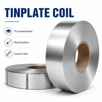 Tin Coating Steel Coil Golden Lacquered Tinplate for Industry with Zn Al Mg Alloys Metal Roofing Sheet T1-T5