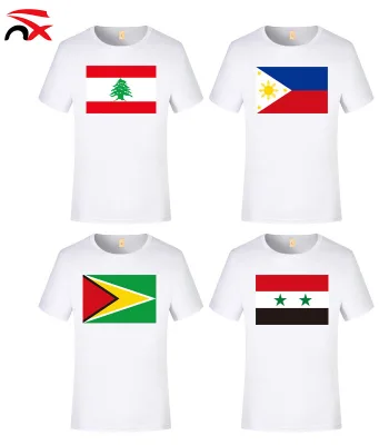 Wholesale High Quality Assorted Colors Custom Cotton Country Flag T-shirts for Men