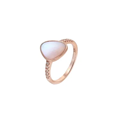 925 Sterling Silver Fashion Ring Men and Women's Mother of Pearl Design