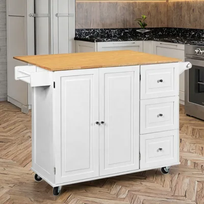 Competitively Priced Large Kitchen Islands & Carts Rolling Storage Organizer Sideboard Cabinet Cart for the Busy Kitchen