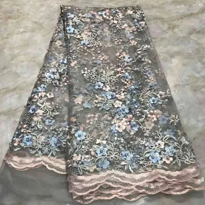 AL2511 Europe Style 3d Beaded Lace Fabric French Lace Fabric Net Lace Fabric