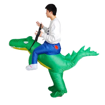 Zhixia Adult Inflatable Alligator Mascot Costume Fancy Dress Halloween Party Ride Stage Dance 150-190cm Customizable Color