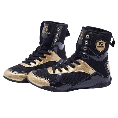 High Top Custom Designed Lightweight, Breathable, Wear-resistant, Skid Resistant Men's Boxing Shoes With Rubber Soles for Sale