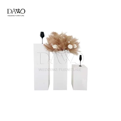 Wedding Event Theme Decorations Modern Rectangular Shape White Acrylic Stand Wholesale