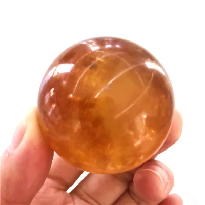 Wholesale Natural Calcite Iceland Spar Spheres Crystal Orange Calcite Sphere for Home Dencoration