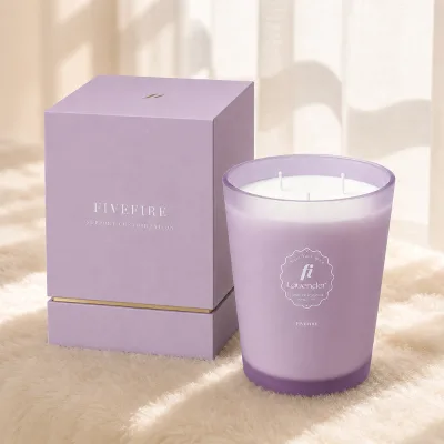 FIVEFIRE Handmade Premium Quality Reusable Durable Customizable LOGO Non Toxic Soy Wax Glass Candle Luxurious Long-lasting
