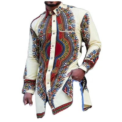 New Foreign Trade Men's African National Style Dashiki Casual Printed Shirt Sleeveless Loose Fit Polyester 944723