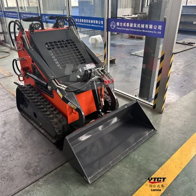 Mini Front-End Skid Steer Loader Attachments 1 Ton Rated Load New Condition Construction Machinery Crawler Loader PLC Motor Core
