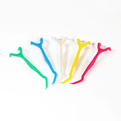 Mint Y-Shape Dental Floss Pick ABS Handle Biodegradable Oral Care Cleaning Tool