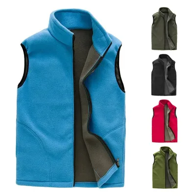 Women's Men's Anti Pilling Polar Fleece Vest Fleece Jacket Waistcoat Custom Embroidery Logo Volunteer Fleece Bibs Vest