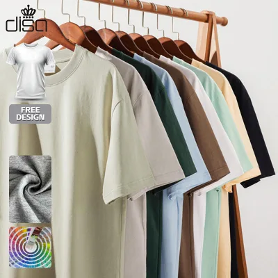 240 Gsm Oversized Graphic Men's Casual T-Shirt 100% Cotton Knitted Fabric Solid Pattern Digital Printing Plain Design