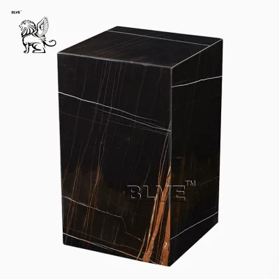 BLVE Wholesale Modern Livingroom Stone Edge Table Hollow Natural Marble Display Table Marble Base