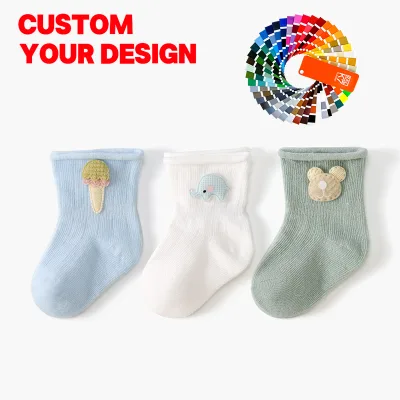 Factory Wholesale High Resilience Breathable 0-3 Months Kids Socks High Quality Custom logo Newborn Wholesale OEM Baby Socks