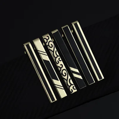 Men's Business Simple Black Tie Clip Classic Fashion Personality Retro Xiangyun Gold Professional Accessories Collar Clip