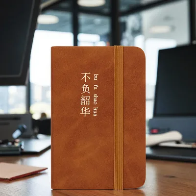 A7 Small Notebook Mini Pocket Book with Leather Cover Portable Memo Word Notepad