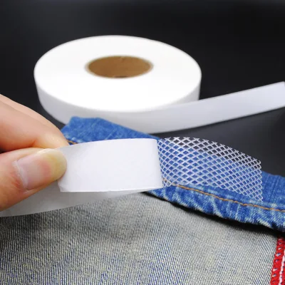 Hot Melt Adhesive Mesh Tape Double-sided Release Interlining Fabric Curtain Cloth Iron Hem Tape DIY Sewing PA Translucent