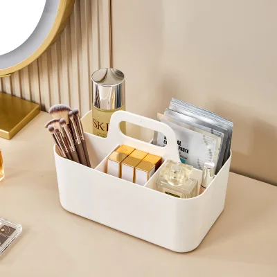 The desktop multi-compartment storage box is suitable for storing cosmetics and stationery. portable free-compartments kitchen