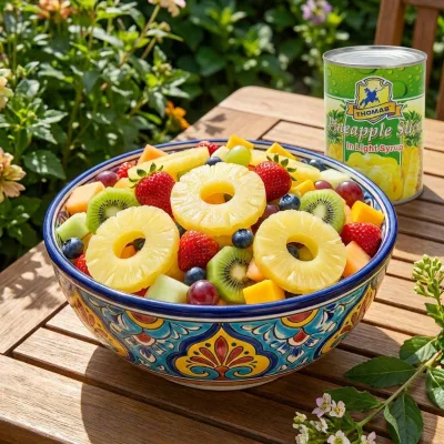 Thick Full Flesh High Pulp Rate, Plump Juicy Pineapple Circle Slices High Pulp Rate Thick Flesh Canned Pineapple Slices
